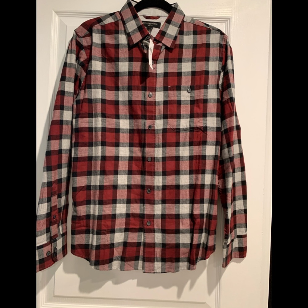 Banana republic checkered button down new